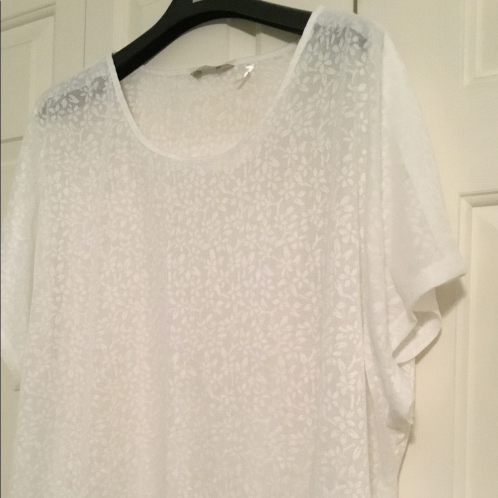 White lace see-through top